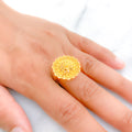 Ornate Open Flower 22k Gold Ring