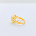 Classy Two-Tone Dome 22k Gold Ring