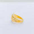 Modern Two-Tone Heart 22k Gold Ring