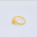 Chic Two-Tone Leaf 22k Gold Ring