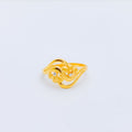 Trendy Floral 22k Gold Ring