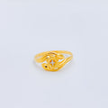 Festive Two-Tone Flower 22k Gold Ring