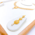Chic Pearl Drop 22k Gold Necklace Set