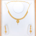 Luxurious Beaded Drop 22k Gold Necklace Set