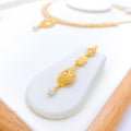 Luxurious Beaded Drop 22k Gold Necklace Set