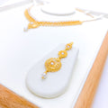 Graceful Pearl Drop 22k Gold Necklace Set