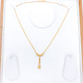 Modern Subtle Drop 22k Gold Necklace