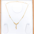 Stylish Slender Drop 22k Gold Necklace