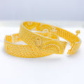 Netted Paisley Bangle 22k Gold Pair