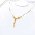 Stylish Slender Drop 22k Gold Necklace