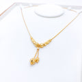 Gorgeous Beaded Drop 22k Gold Necklace