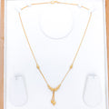 Upscale Sparkling Drop 22k Gold Necklace