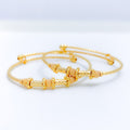 Fancy Shimmering Baby 22k Gold Bangles