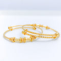 Fancy Shimmering Baby 22k Gold Bangles