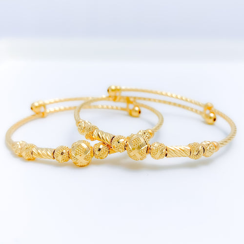 Textured Gold Baby 22k Gold Bangles