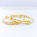 Dotted Two-Tone Baby 22k Gold Bangles