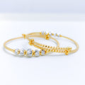 Reflective Two-Tone Baby 22k Gold Bangles