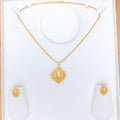 Sophisticated Matte 22k Gold Pendant Set