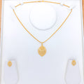 Exclusive Floral 22k Gold Pendant Set