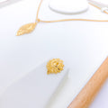 Fancy Adorned 22k Gold Pendant Set