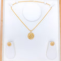 Upscale Lead Accented 22k Gold Pendant Set