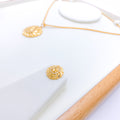 Upscale Lead Accented 22k Gold Pendant Set