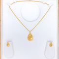 Refined Matte 22k Gold Pendant Set