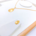 Refined Matte 22k Gold Pendant Set