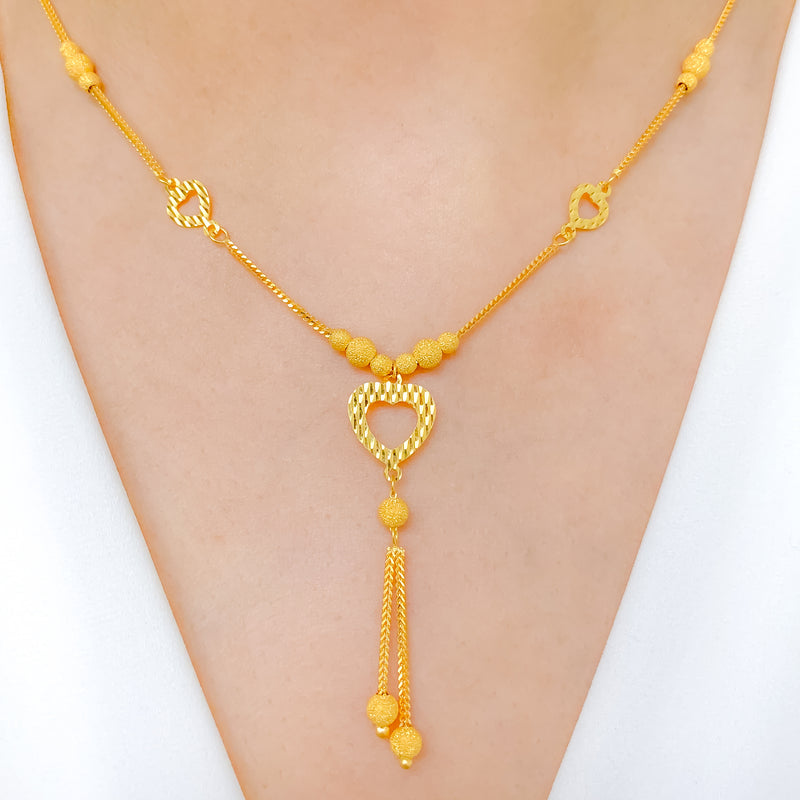Heart + Tassel Necklace Set