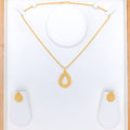 Opulent Matte 22k Gold Pendant Set