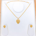 Delightful Leaf 22k Gold Pendant Set