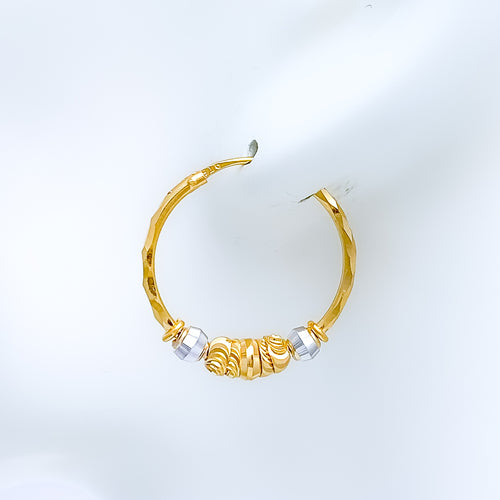 Shimmering Two-Tone 22k Gold Bali