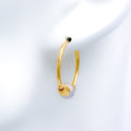 Stylish Accented Bali 22k Gold Earrings