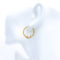 Stylish Accented Bali 22k Gold Earrings