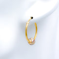 Posh Contemporary Hoop 22k Gold Earrings