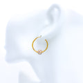 Posh Contemporary Hoop 22k Gold Earrings