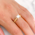 White Bow Solitaire Ring