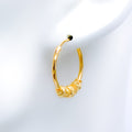 Glistening Gold Hoop 22k Gold Earrings