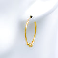 Sleek Glossy Hoop 22k Gold Earrings