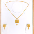 Chic Square Pendant 22k Gold Set