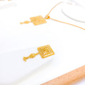 Chic Square Pendant 22k Gold Set