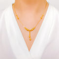 Stylish Slender Drop 22k Gold Necklace