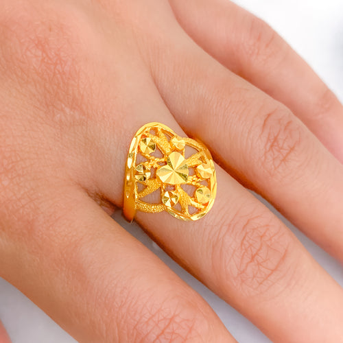 Unique Matte Heart Ring