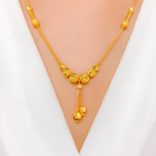 Glistening Fancy 22k Gold Necklace