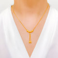 Modern Subtle Drop 22k Gold Necklace