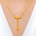 Modern Subtle Drop 22k Gold Necklace