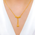 Modern Subtle Drop 22k Gold Necklace