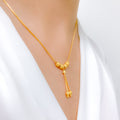 Modern Subtle Drop 22k Gold Necklace