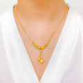 Gorgeous Beaded Drop 22k Gold Necklace