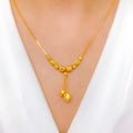 Gorgeous Beaded Drop 22k Gold Necklace